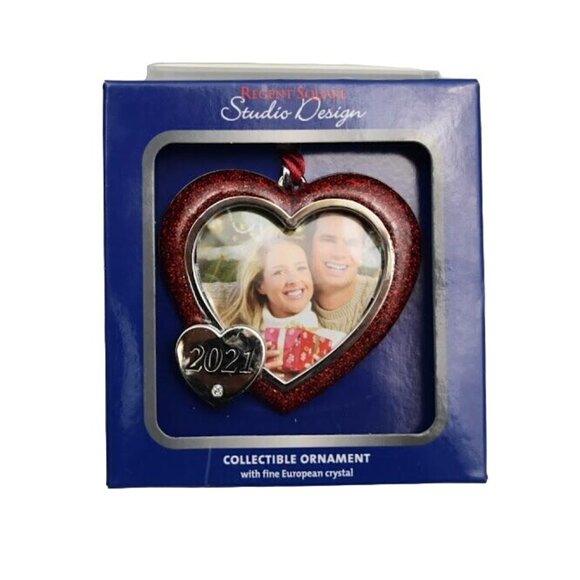 Regent Studio Heart Photo Ornament 2012 Red Enamel Rhinsetone - Picture 2 of 3